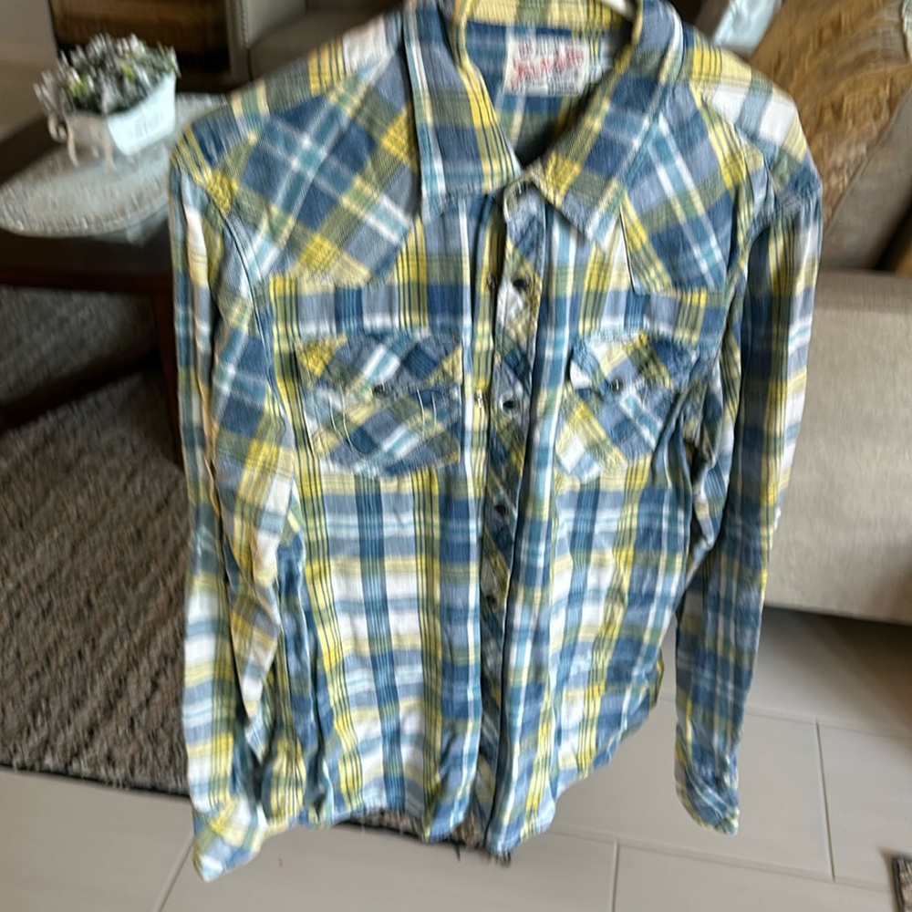 True Religion mens flannel shirt L